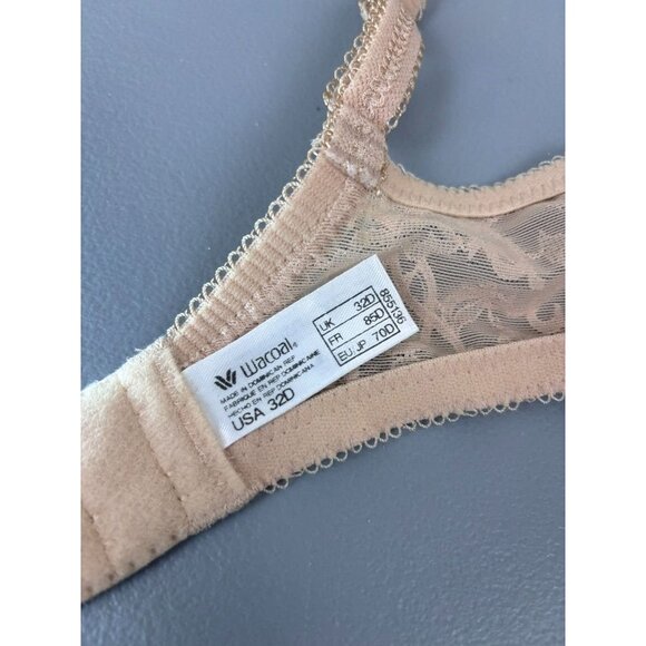Wacoal women's 32D beige beyond basic underwire bra unlined lace casual NWT - Picture 5 of 5